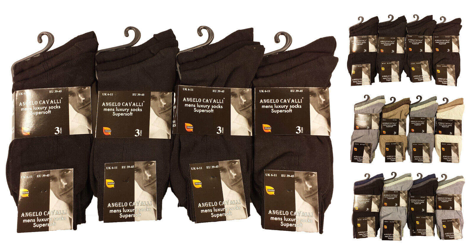 6 Pairs Mens Luxury Super Soft Cotton Modal Dress Socks Lightweight Comfortable Breathable Formal Business Socks in Assorted Colours UK Sizes 6-11 EU Sizes 39-45 by Sock Stack. Buy now for £7.00.