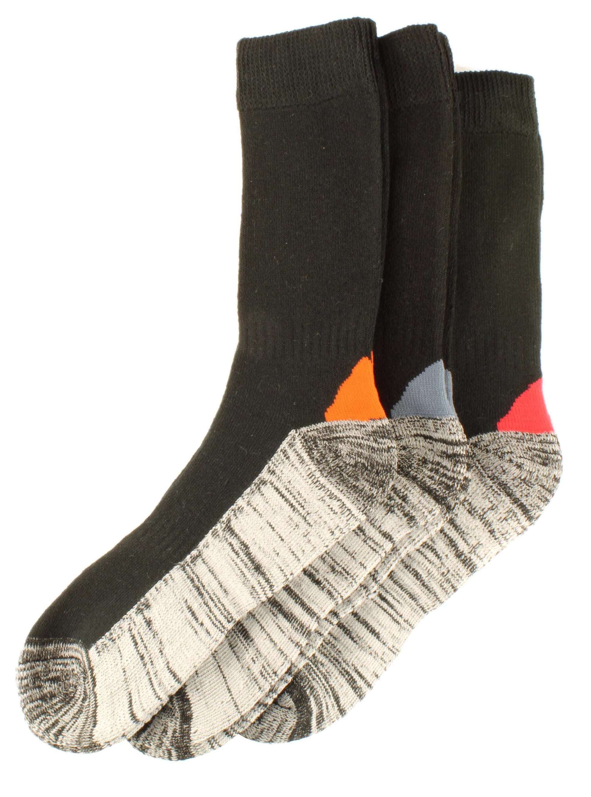 6 Pairs Mens Steel Toe Work Socks with Reinforced Heel Toe Cushioned Cotton Blend for Construction Warehouse Heavy Duty Support by Sock Stack. Buy now for £8.00.