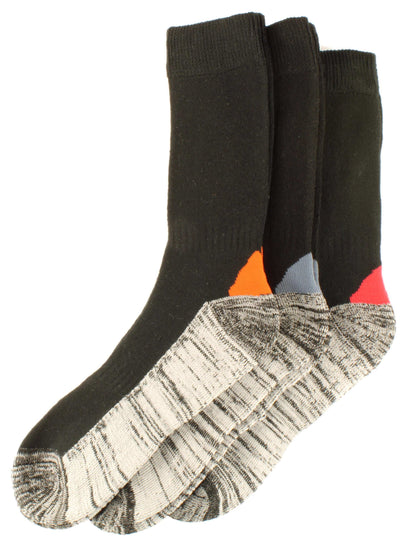 6 Pairs Mens Steel Toe Work Socks with Reinforced Heel Toe Cushioned Cotton Blend for Construction Warehouse Heavy Duty Support by Sock Stack. Buy now for £8.00.