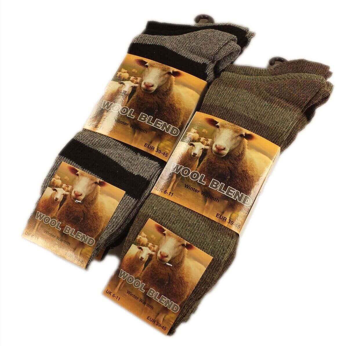 6 Pairs Men's Winter Wool Blend Work Boot Socks Reinforced Heel and Toe Warm Durable for Construction Hiking Outdoor Activities UK 6-11 US 7-12 by Sock Stack. Buy now for £6.00.