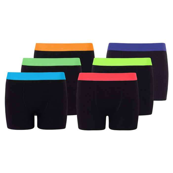 6 Pack Boys Cotton Stretch Trunks Boxer Shorts Comfortable Waistband Assorted Styles Breathable Underwear Sizes 5-13 Durable Moisture-Wicking by Sock Stack NEON TRUNK (22) / 5-6 YRS Boxer Shorts
