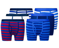 6 Pack Boys Cotton Stretch Trunks Boxer Shorts Comfortable Waistband Assorted Styles Breathable Underwear Sizes 5-13 Durable Moisture-Wicking by Sock Stack STRIPES / 5-6 YRS Boxer Shorts