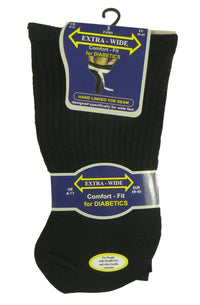 6 Pack Men's Extra Wide Non-Elastic Diabetic Socks Super Soft Breathable Moisture-Wicking Antibacterial Sustainable Cotton Black UK Sizes 6-11 by Sock Stack Socks