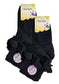 6 Pairs Girls Cotton Rich Frilly Ankle Socks Durable Breathable Sculpted Heels and Toes Multiple Sizes and Colours Perfect for School and Everyday Wear by Sock Stack BLACK / 6-8 Socks