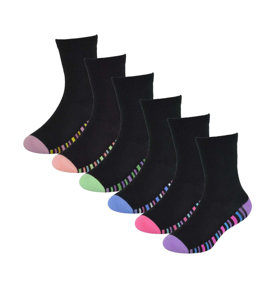 6 Pairs Kids Bamboo Socks Breathable Anti-Bacterial Moisture-Wicking Soft Comfortable Casual Socks for Boys and Girls Ages 2-13 Eco-Friendly Hypoallergenic Durable by Sock Stack BLACK MULTI GIRLS / 2-4 YRS Socks