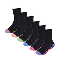 6 Pairs Kids Bamboo Socks Breathable Anti-Bacterial Moisture-Wicking Soft Comfortable Casual Socks for Boys and Girls Ages 2-13 Eco-Friendly Hypoallergenic Durable by Sock Stack BLACK MULTI GIRLS / 2-4 YRS Socks
