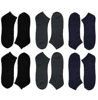 6 Pairs Mens Lightweight Breathable Cotton Blend Ankle Trainer Socks with Arch Support for Running Gym Everyday Wear in Black White Navy Grey Sizes UK 6-11 EUR 39-45 by Sock Stack ASSORTED / 6-11 Socks