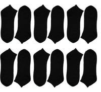 6 Pairs Mens Lightweight Breathable Cotton Blend Ankle Trainer Socks with Arch Support for Running Gym Everyday Wear in Black White Navy Grey Sizes UK 6-11 EUR 39-45 by Sock Stack BLACK / 6-11 Socks