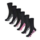 6 Pairs Women's Cotton Rich Socks Fun Designs Stripes Dots Leopard Fox Dog Cat Prints UK 4-7 Breathable Durable by Sock Stack ANIMAL FOOT (SS536) / UK 4-7 Socks