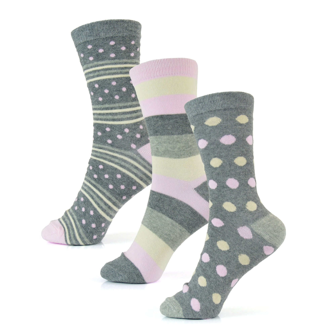 6 Pairs Women's Cotton Rich Socks Fun Designs Stripes Dots Leopard Fox Dog Cat Prints UK 4-7 Breathable Durable by Sock Stack Socks