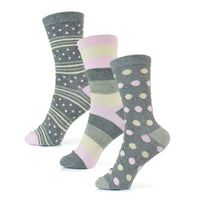 6 Pairs Women's Cotton Rich Socks Fun Designs Stripes Dots Leopard Fox Dog Cat Prints UK 4-7 Breathable Durable by Sock Stack Socks