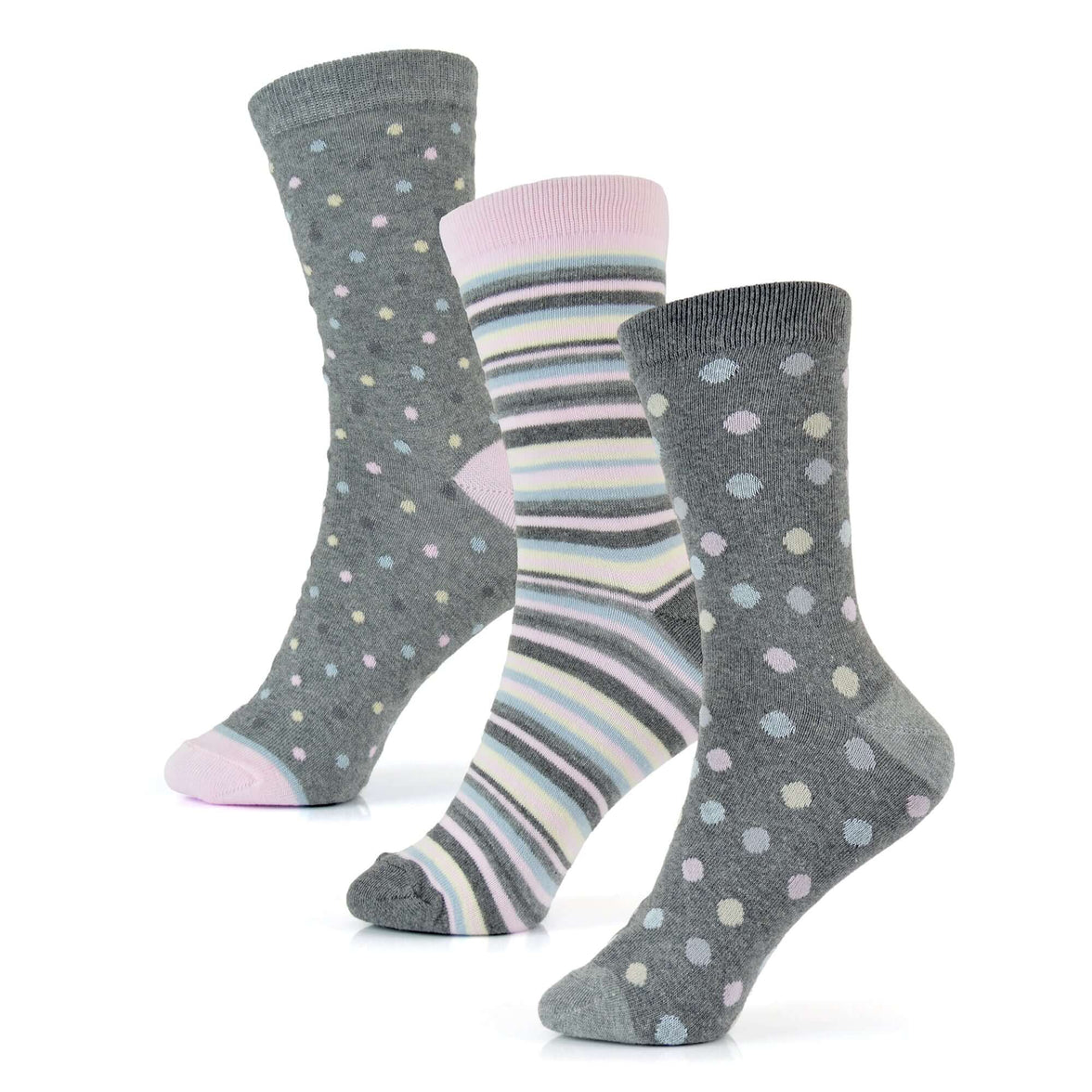 6 Pairs Women's Cotton Rich Socks Fun Designs Stripes Dots Leopard Fox Dog Cat Prints UK 4-7 Breathable Durable by Sock Stack Socks