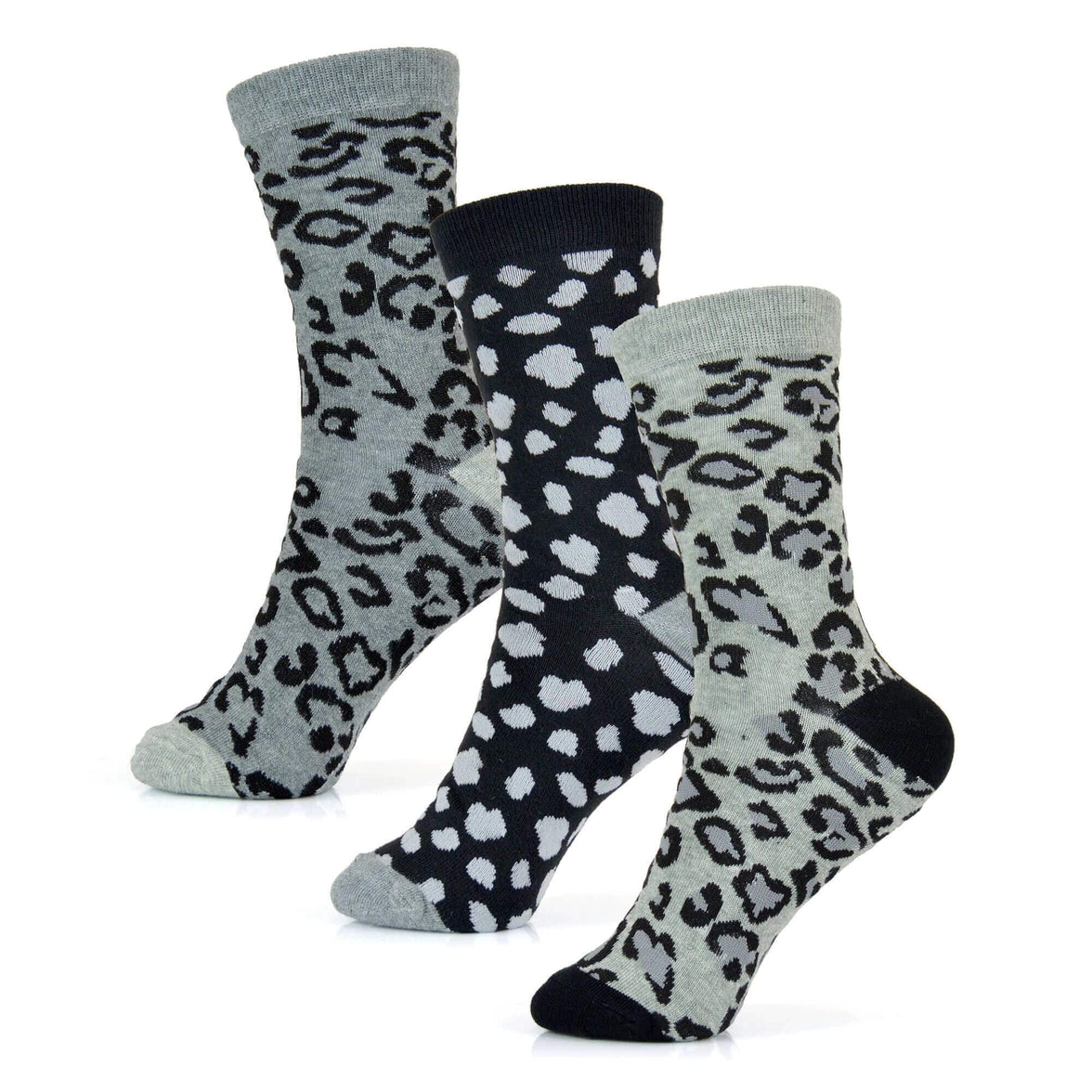 6 Pairs Women's Cotton Rich Socks Fun Designs Stripes Dots Leopard Fox Dog Cat Prints UK 4-7 Breathable Durable by Sock Stack Socks
