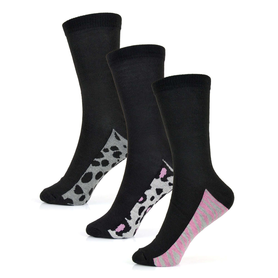 6 Pairs Women's Cotton Rich Socks Fun Designs Stripes Dots Leopard Fox Dog Cat Prints UK 4-7 Breathable Durable by Sock Stack Socks
