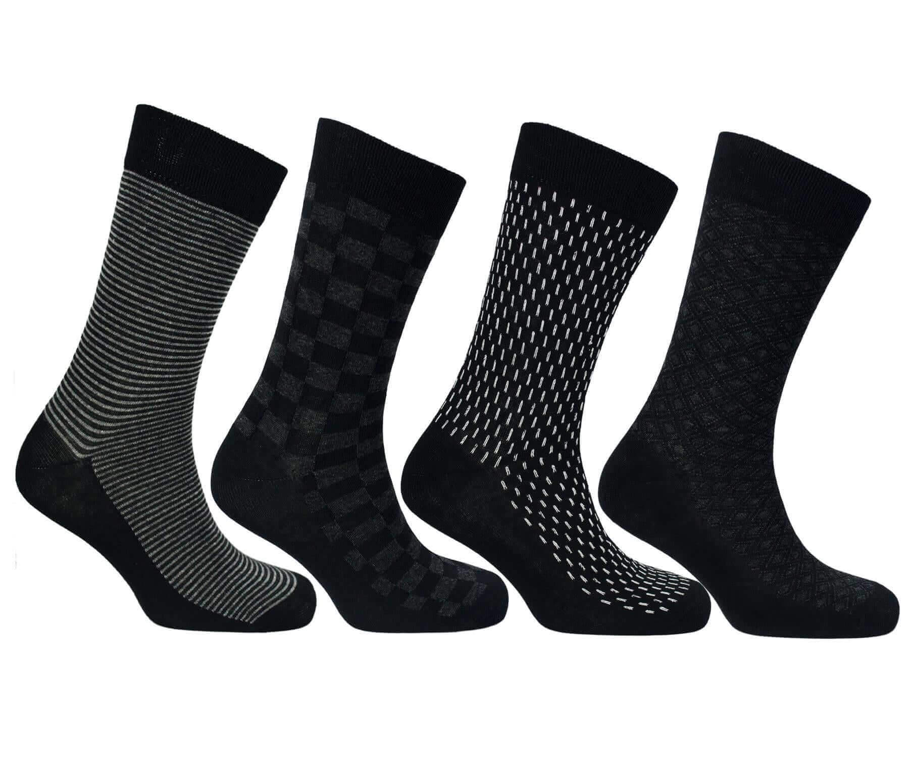 12 Pairs Men's Black Work Socks Comfort Fit with Combed Cotton Durable Construction Ultra-Smooth Flat Toe Seam Assorted Styles UK 6-11 by Sock Stack. Buy now for £8.00.