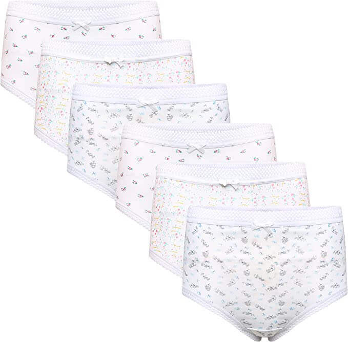 Pack Of 6 Ladies Briefs Maxi, 100% Cotton Full Comfort Fit Underwear. Buy now for £8.00. A Underwear by Daisy Dreamer. 10-12, 14-16, 16-18, 18-20, Bikini, black, briefs, cotton, daisy dreamer, floral, girls, leggings, lingerie, maxi, medium, pants, pastel