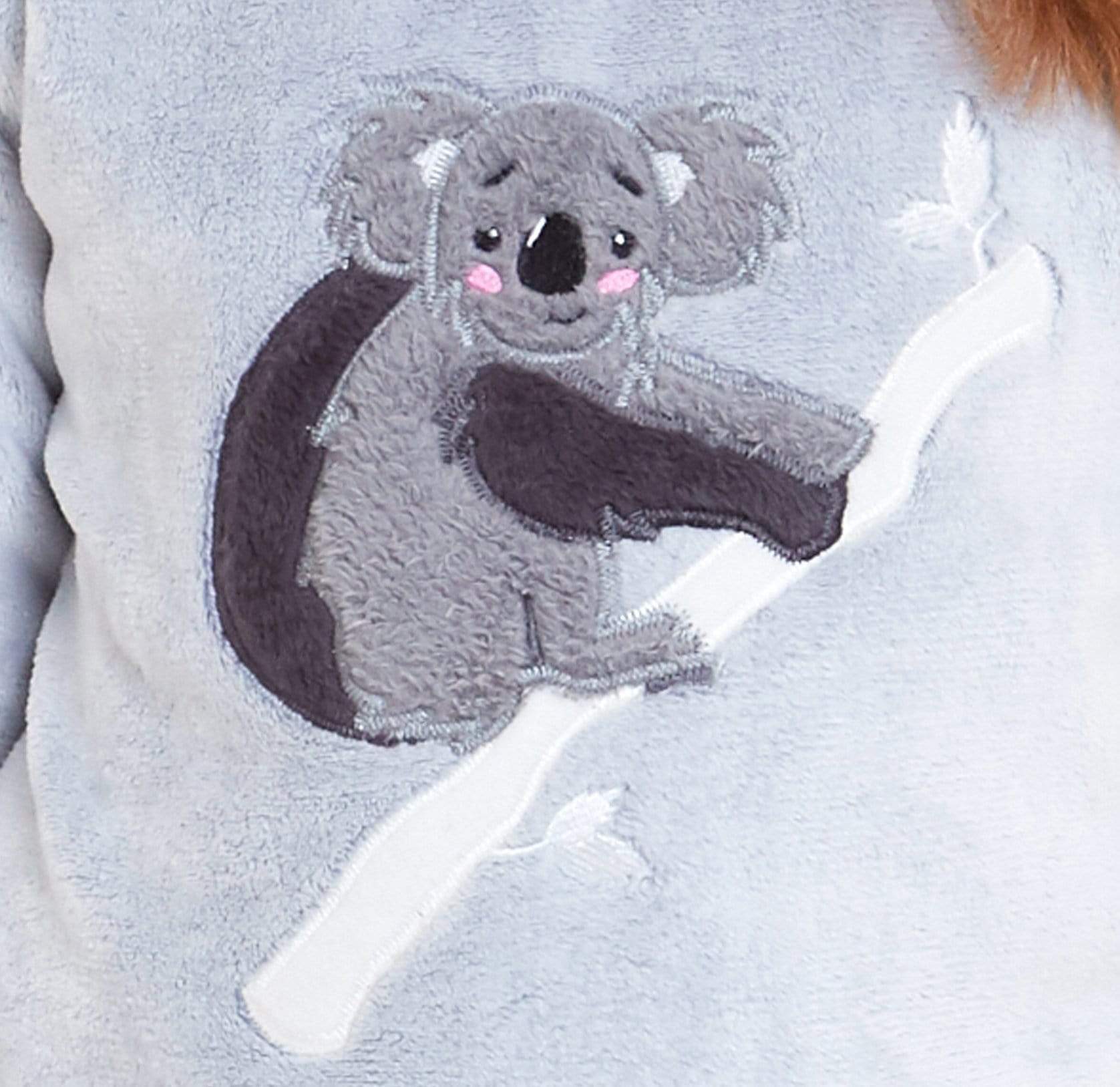 Koala Bear Fleece Hooded Pyjama Set Soft Plush Loungewear for Kids and Adults Cosy Nightwear with Hoodie and Elasticated Pants by Daisy Dreamer. Buy now for £15.00.