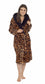 Leopard Print Plush Fleece Hooded Bath Robe with Sherpa Fur by Daisy Dreamer Women's Ultra-Soft Cozy Loungewear in Small Medium Large X-Large. Buy now for £20.00.