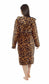 Leopard Print Plush Fleece Hooded Bath Robe with Sherpa Fur by Daisy Dreamer Women's Ultra-Soft Cozy Loungewear in Small Medium Large X-Large. Buy now for £20.00.