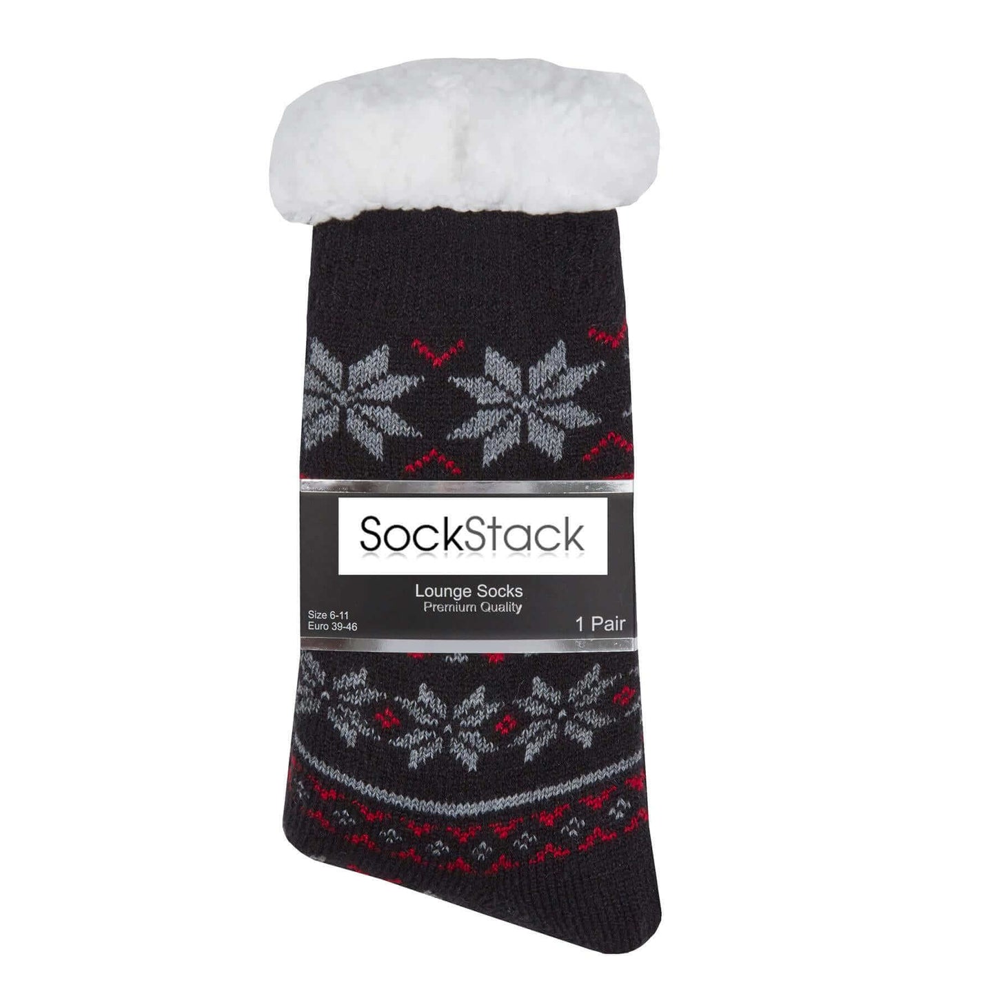 Men's Chunky Winter Lounge Slipper Socks with Non-Slip Grips Ultra-Soft Sherpa Flannel Fleece Lining Cozy Home Wear Sizes 39-46 by Sock Stack. Buy now for £8.00.