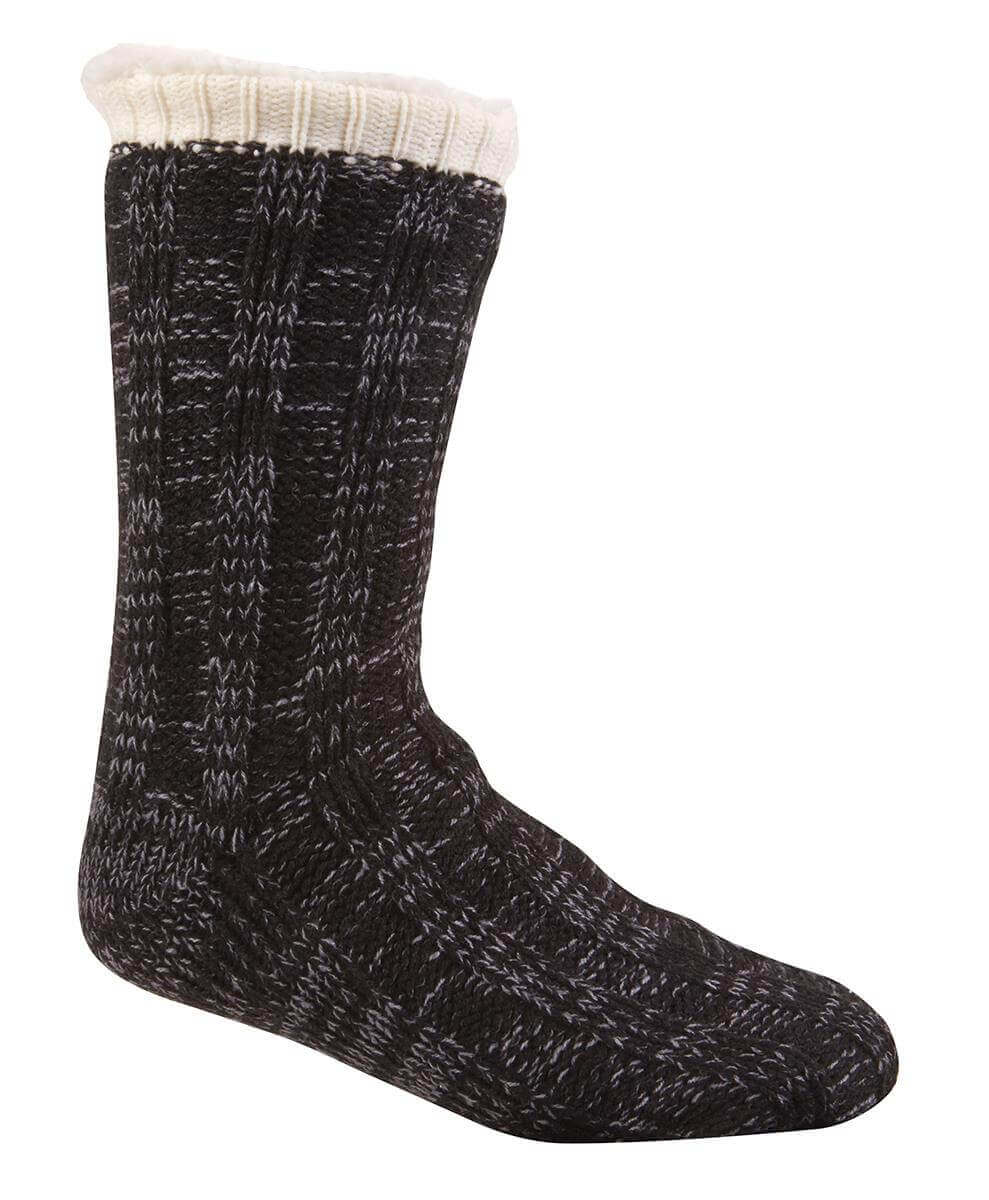 Men's Chunky Winter Lounge Slipper Socks with Non-Slip Grips Ultra-Soft Sherpa Flannel Fleece Lining Cozy Home Wear Sizes 39-46 by Sock Stack. Buy now for £8.00.