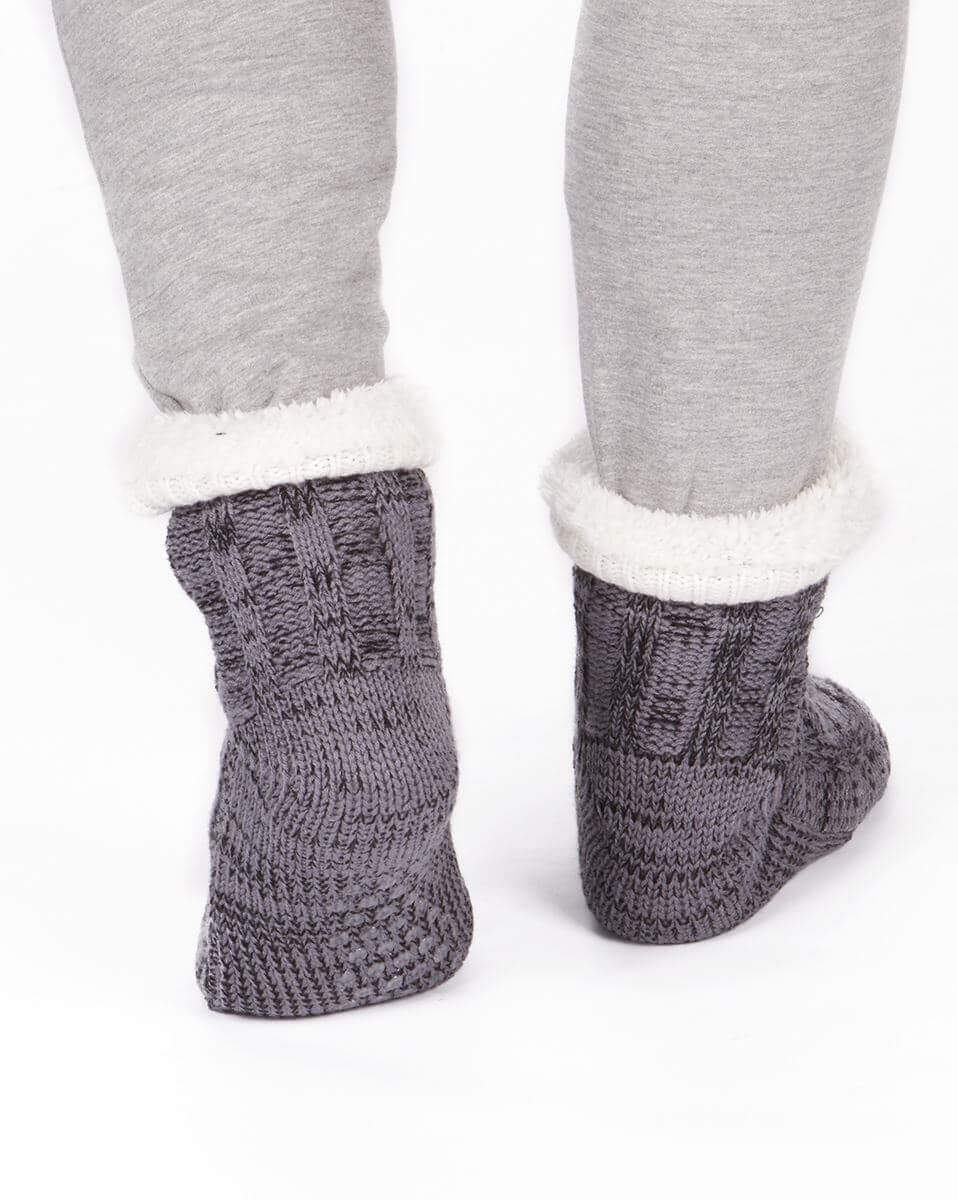 Men's Chunky Winter Lounge Slipper Socks with Non-Slip Grips Ultra-Soft Sherpa Flannel Fleece Lining Cozy Home Wear Sizes 39-46 by Sock Stack. Buy now for £8.00.