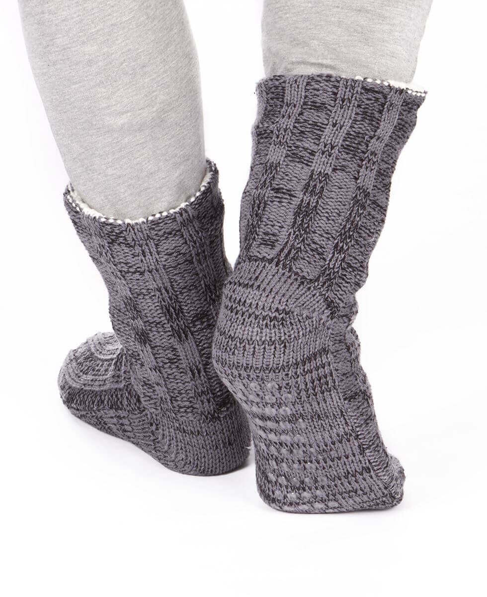 Men's Chunky Winter Lounge Slipper Socks with Non-Slip Grips Ultra-Soft Sherpa Flannel Fleece Lining Cozy Home Wear Sizes 39-46 by Sock Stack. Buy now for £8.00.