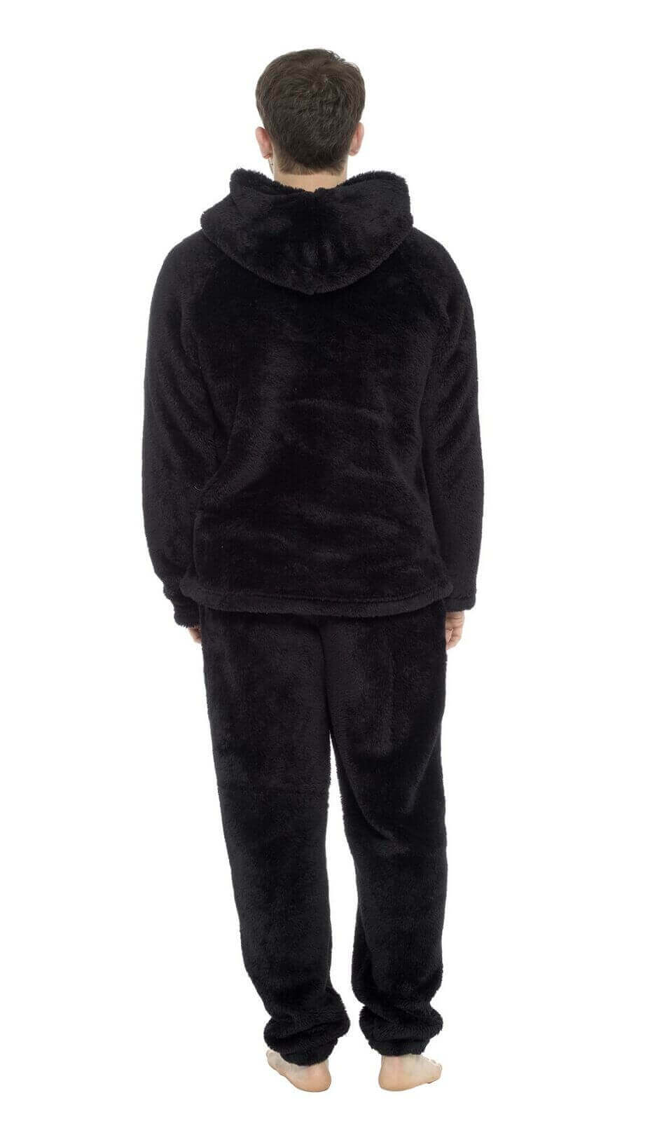 Men's Ultra-Soft Fleece Hooded Thermal Pyjama Set with Elastic Waist Cozy Loungewear Perfect for Winter and Indoor Relaxation by Daisy Dreamer. Buy now for £20.00.