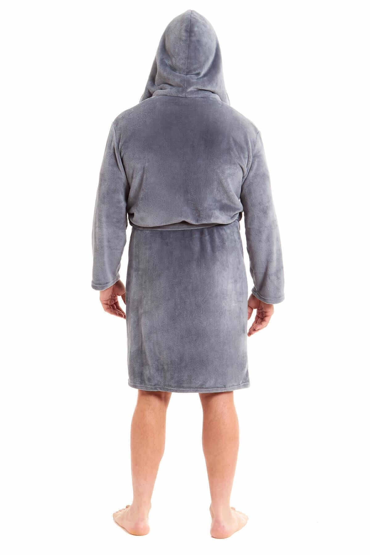 Men's Ultra-Soft Hooded Flannel Fleece Bathrobe Warm Plush Dressing Gown for Home Spa Gym Hotel by Daisy Dreamer. Buy now for £15.00.