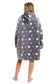 Oversized Grey Stars Hooded Blanket Ultra Soft Sherpa Fur Lining Plush Flannel Loungewear One Size Fits All for Adults and Kids by Daisy Dreamer. Buy now for £11.00.