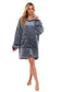 Oversized Hooded Blanket Sweatshirt Plush Sherpa Fur Grey Pink Giant Hoodie for Adults and Kids with Elastic Cuffs and Pocket by Daisy Dreamer. Buy now for £9.00.