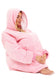 Oversized Hooded Blanket Sweatshirt Plush Sherpa Fur Grey Pink Giant Hoodie for Adults and Kids with Elastic Cuffs and Pocket by Daisy Dreamer. Buy now for £9.00.