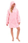 Oversized Hooded Blanket Sweatshirt Plush Sherpa Fur Grey Pink Giant Hoodie for Adults and Kids with Elastic Cuffs and Pocket by Daisy Dreamer. Buy now for £9.00.