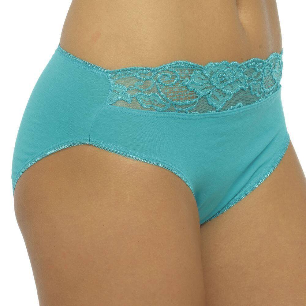 Pack of 10 Cotton Rich Lace Brief Knickers for Women Comfortable Stretch Waistband Assorted Colours Breathable Underwear UK Sizes 10-20 by Daisy Dreamer. Buy now for £14.00.