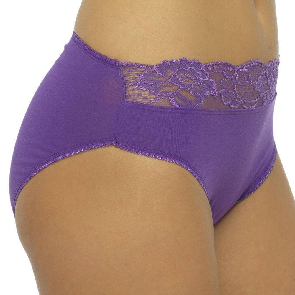 Pack of 10 Cotton Rich Lace Brief Knickers for Women Comfortable Stretch Waistband Assorted Colours Breathable Underwear UK Sizes 10-20 by Daisy Dreamer. Buy now for £14.00.