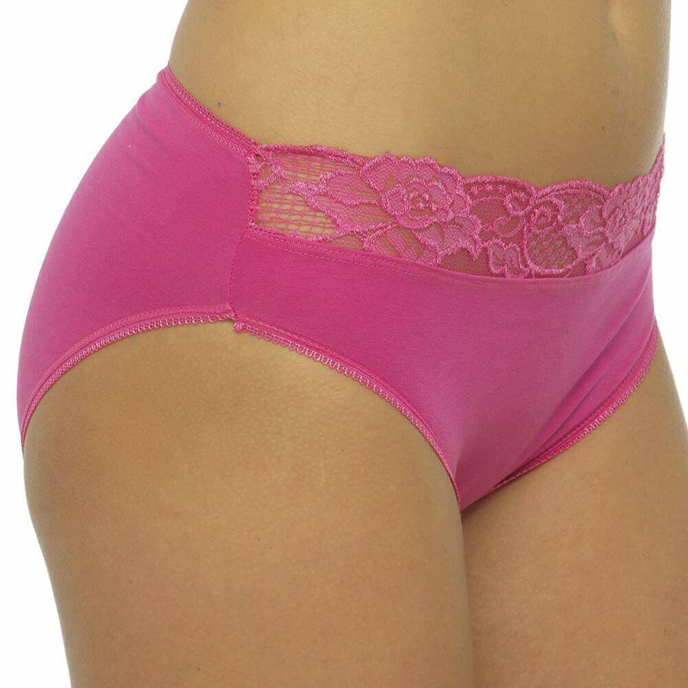 Pack of 10 Cotton Rich Lace Brief Knickers for Women Comfortable Stretch Waistband Assorted Colours Breathable Underwear UK Sizes 10-20 by Daisy Dreamer. Buy now for £14.00.
