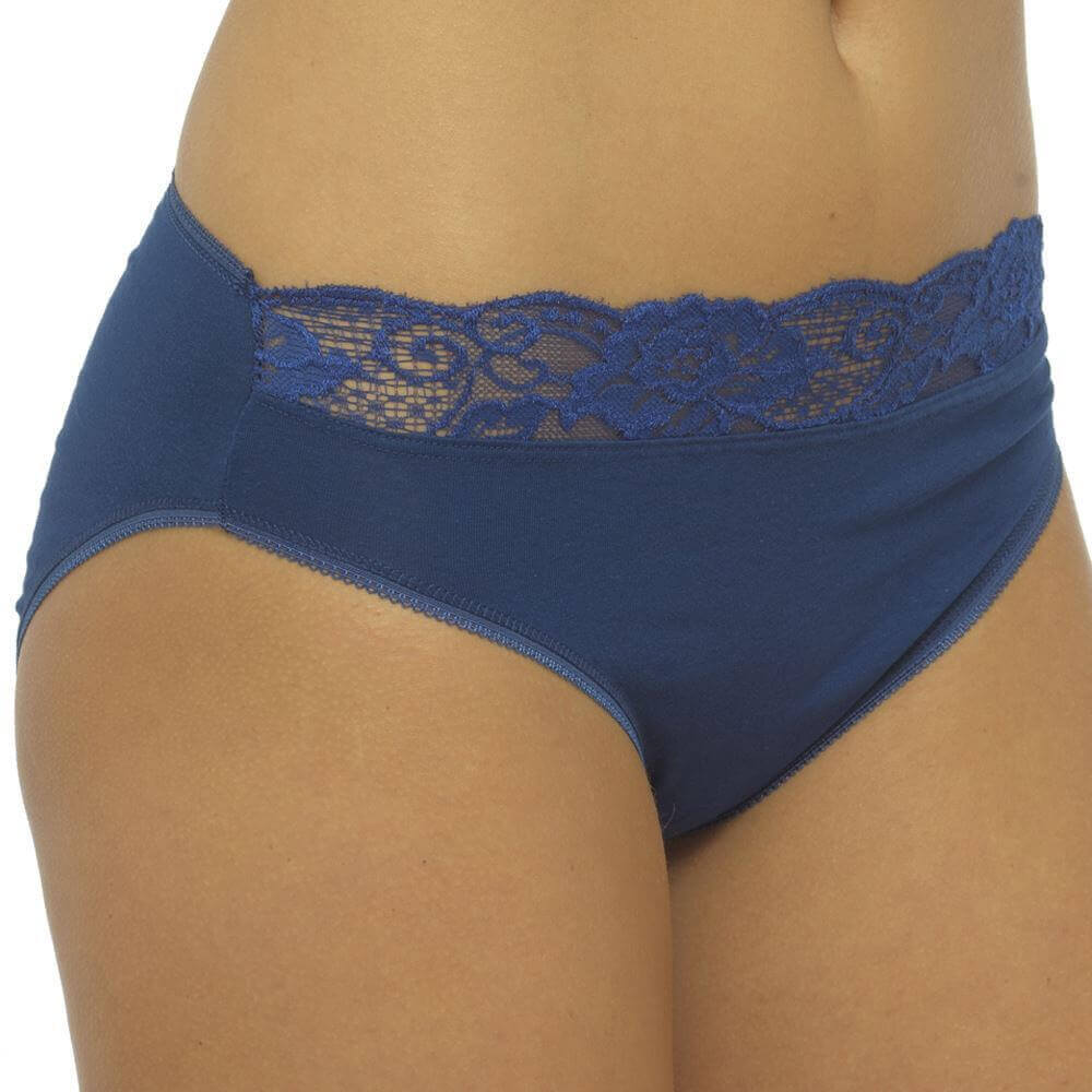 Pack of 10 Cotton Rich Lace Brief Knickers for Women Comfortable Stretch Waistband Assorted Colours Breathable Underwear UK Sizes 10-20 by Daisy Dreamer. Buy now for £14.00.