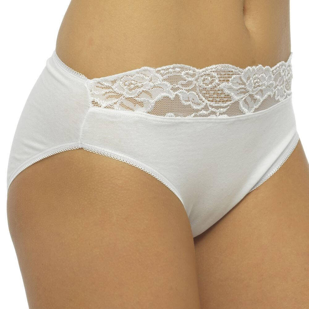 Pack of 10 Cotton Rich Lace Brief Knickers for Women Comfortable Stretch Waistband Assorted Colours Breathable Underwear UK Sizes 10-20 by Daisy Dreamer. Buy now for £14.00.