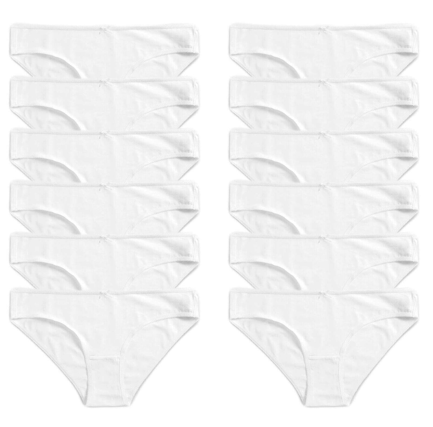 Pack of 12 Womens 100 Percent Cotton High Leg Bikini Briefs Comfortable Stretch Waistband Hypoallergenic Breathable Underwear Multipack Black White UK Sizes 10-20 by Daisy Dreamer. Buy now for £9.00.