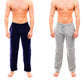 Pack of 2 Men's Cotton Lounge Bottoms Stretchable PJ Pants Available in Black Navy Grey Durable and Cozy Loungewear Medium to 5X-Large by Sock Stack. Buy now for £15.00.
