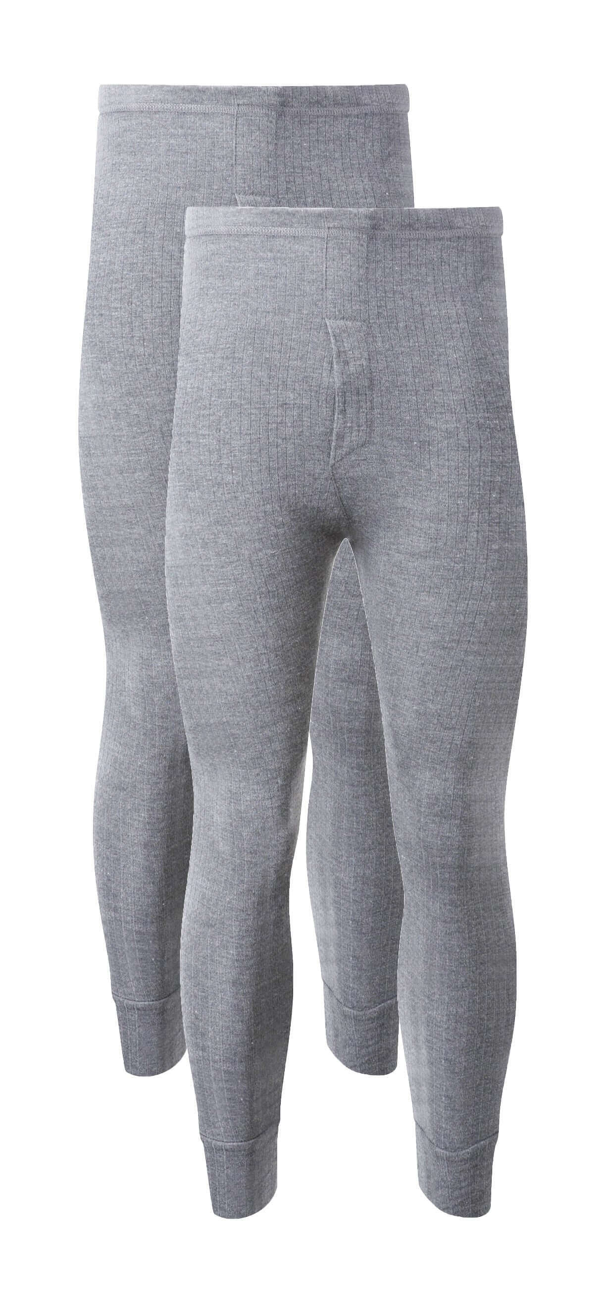 Pack of 2 Mens Thermal Long Johns Trousers Durable Warm Baselayer for Running Hiking Outdoor Sports Workwear Small to XXL Black Grey Navy by Heatwave Thermalwear. Buy now for £10.00.