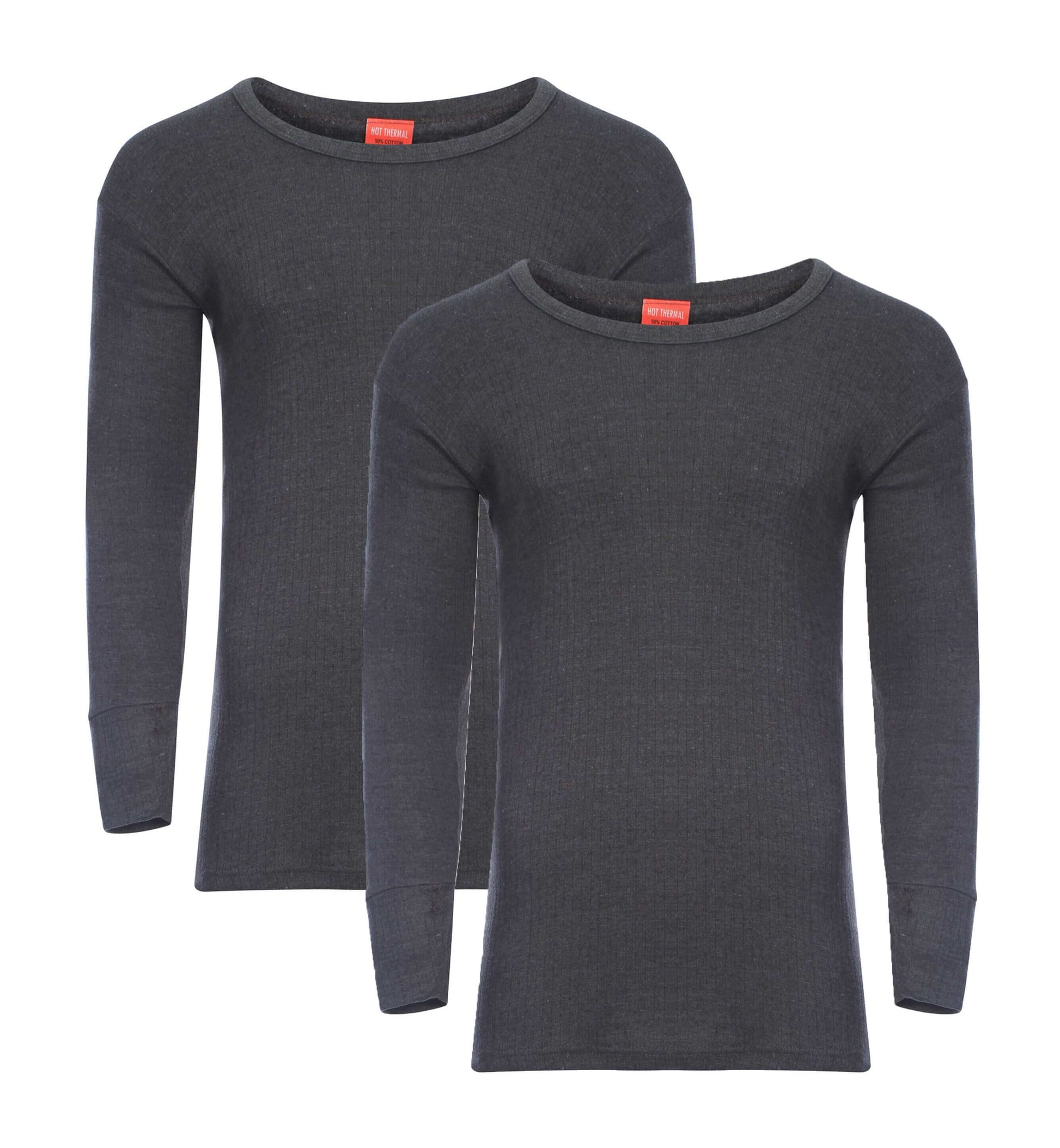Pack of 2 Men's Thermal Long Sleeve Top Warm Baselayer for Running Hiking Cold Weather Sportswear Durable Winter Clothing by Heatwave Thermalwear. Buy now for £12.00.