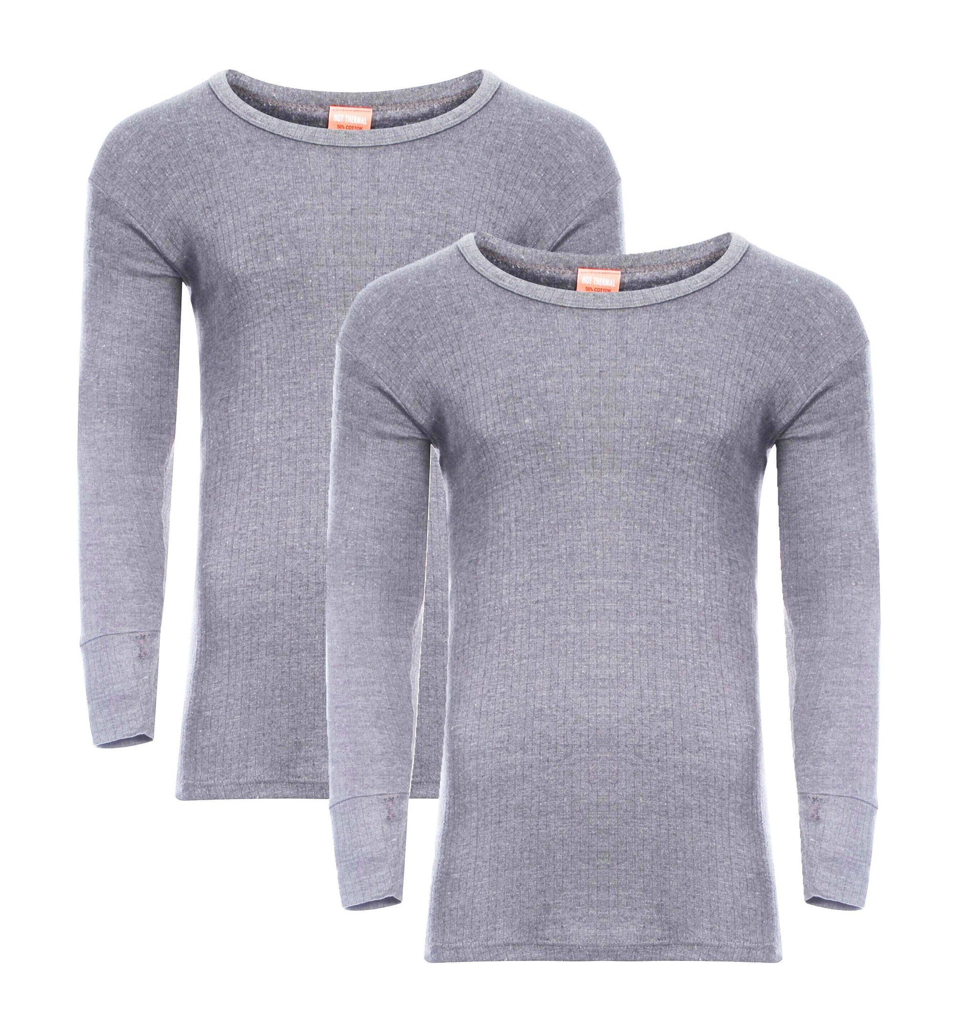 Pack of 2 Men's Thermal Long Sleeve Top Warm Baselayer for Running Hiking Cold Weather Sportswear Durable Winter Clothing by Heatwave Thermalwear. Buy now for £12.00.