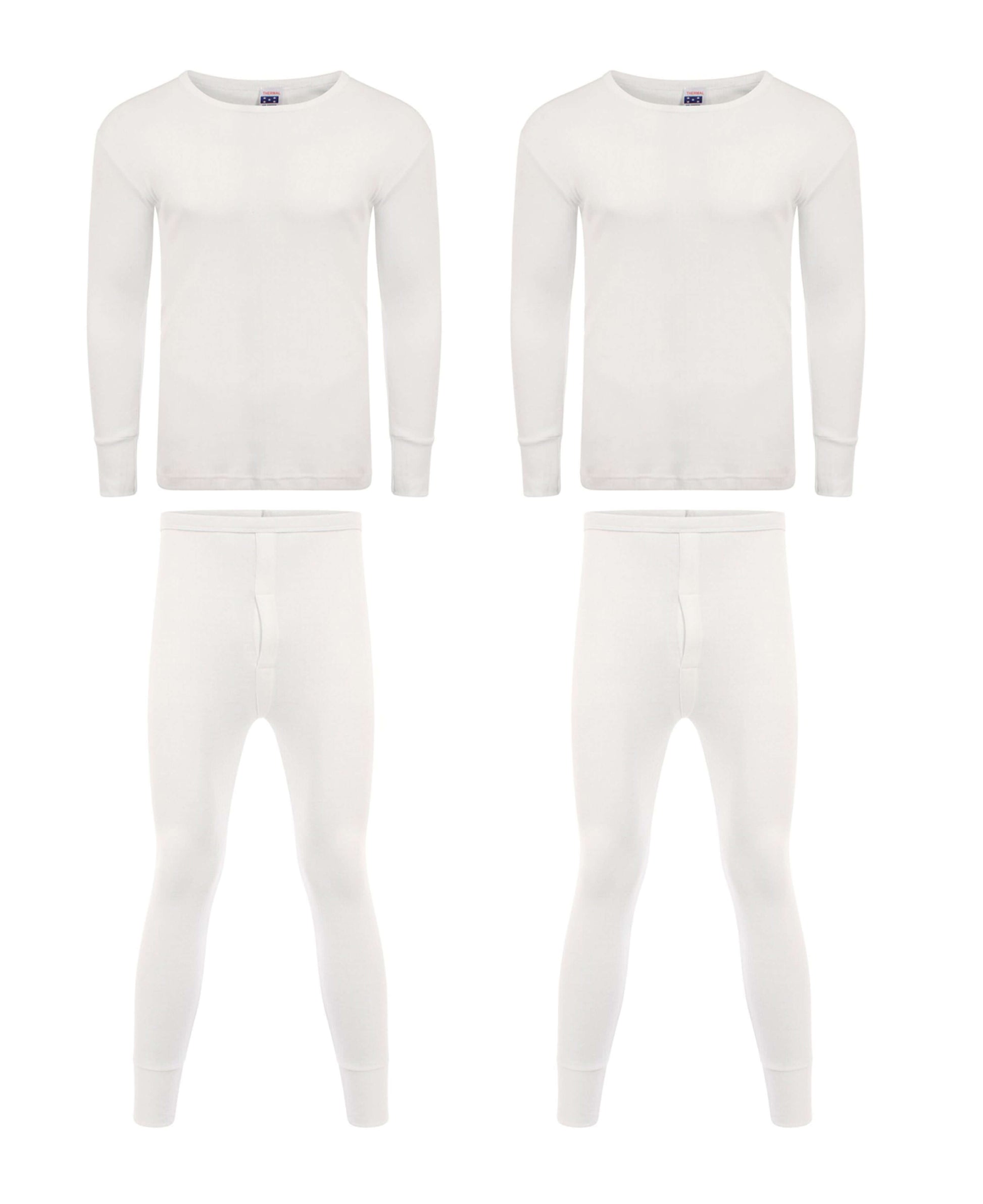 Pack of 2 Men's Thermal Underwear Set Long Sleeve Top and Long Johns for Running Hiking and Workwear Insulating Yarn by Heatwave Thermalwear. Buy now for £20.00.