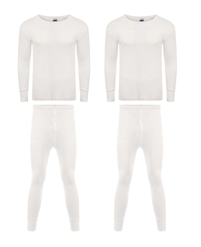Pack of 2 Men's Thermal Underwear Set Long Sleeve Top and Long Johns for Running Hiking and Workwear Insulating Yarn by Heatwave Thermalwear. Buy now for £20.00.