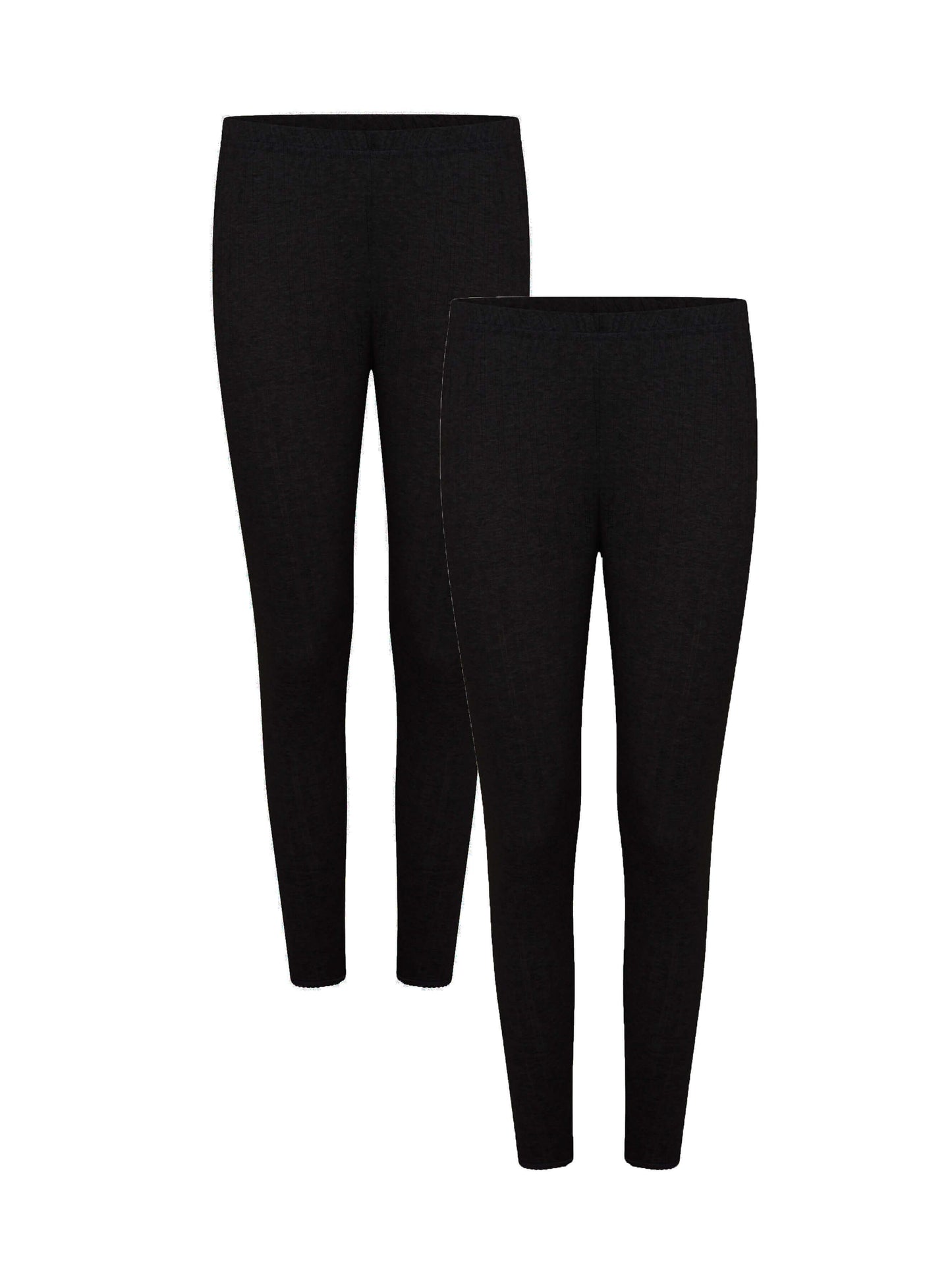 Pack of 2 Womens Thermal Pants Advanced Insulating Yarn Cotton Rich Ribbed Comfort Fit for Running Hiking Workwear in White Grey Black by Heatwave Thermalwear. Buy now for £10.00.
