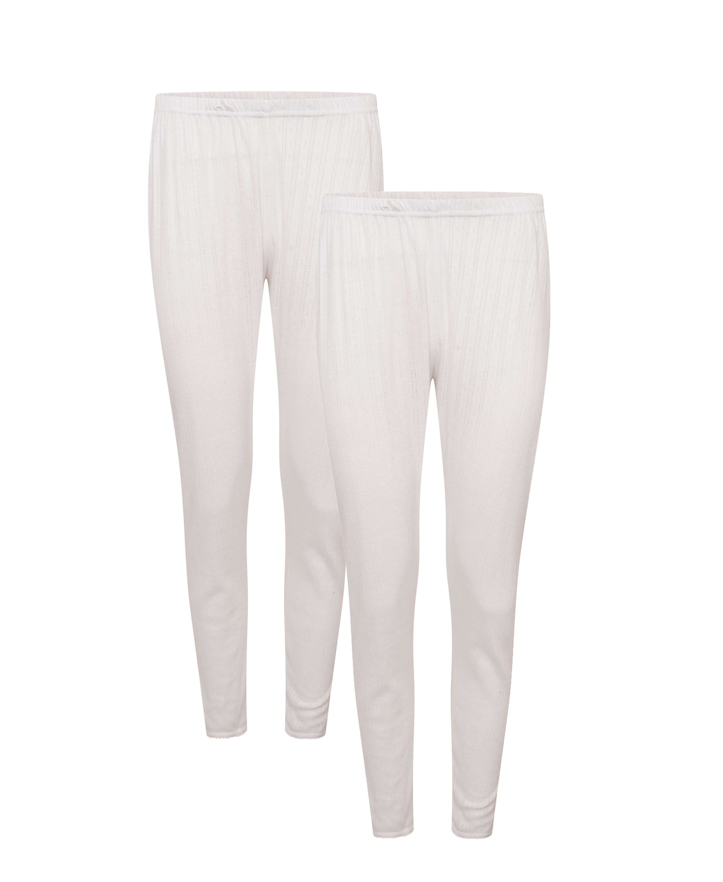 Pack of 2 Womens Thermal Pants Advanced Insulating Yarn Cotton Rich Ribbed Comfort Fit for Running Hiking Workwear in White Grey Black by Heatwave Thermalwear. Buy now for £10.00.