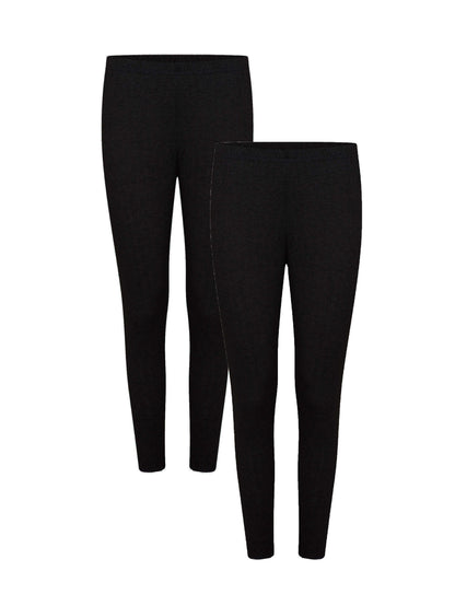 Pack of 2 Womens Thermal Pants Advanced Insulating Yarn Cotton Rich Ribbed Comfort Fit for Running Hiking Workwear in White Grey Black by Heatwave Thermalwear. Buy now for £10.00.