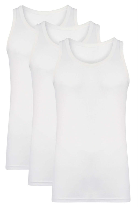 Pack of 3 Mens Cotton Mesh String Vests Comfortable Gym Muscle Tops in Multicolour Black White Grey Breathable Quick-Dry Athletic Wear Small Medium Large by Sock Stack. Buy now for £6.00.