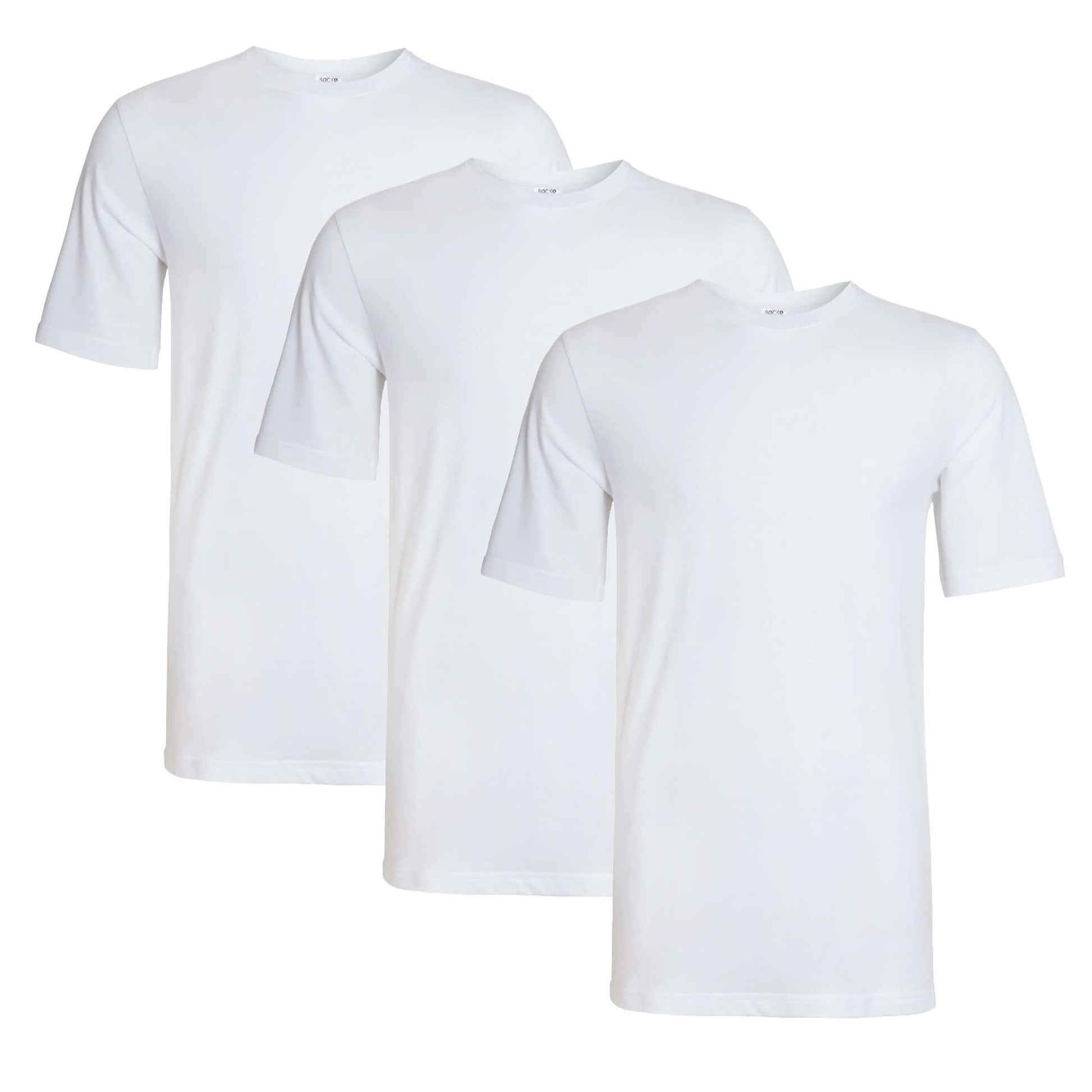 Pack of 3 Men's Plain T-Shirts Soft Breathable Cotton Polyester Blend Short Sleeve Tees Versatile Classic Colors by Sock Stack. Buy now for £10.00.